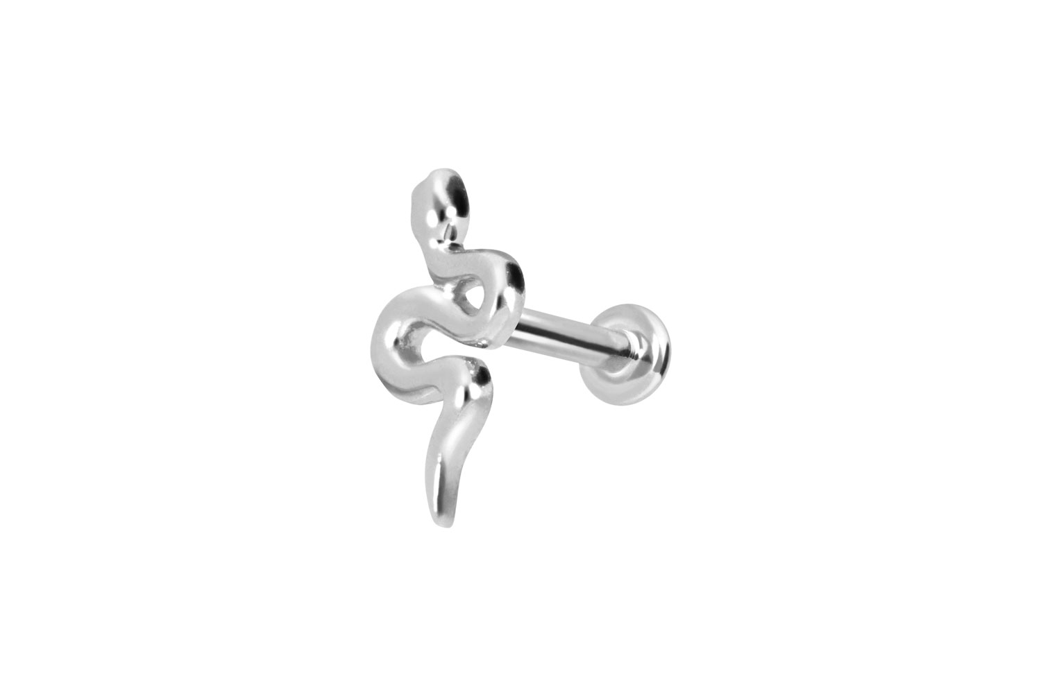 14 Karat Gold Labret Piercing mit Innengewinde SCHLANGE